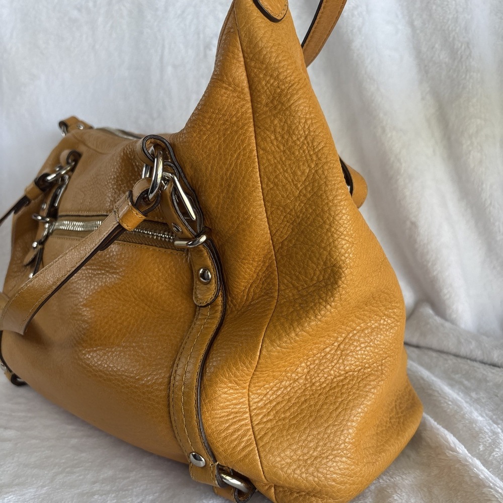 Y2K COACH Alexandra Orange Pebble Leather Convertible Shoulder Bag Charm 15273 - Picture 8 of 16